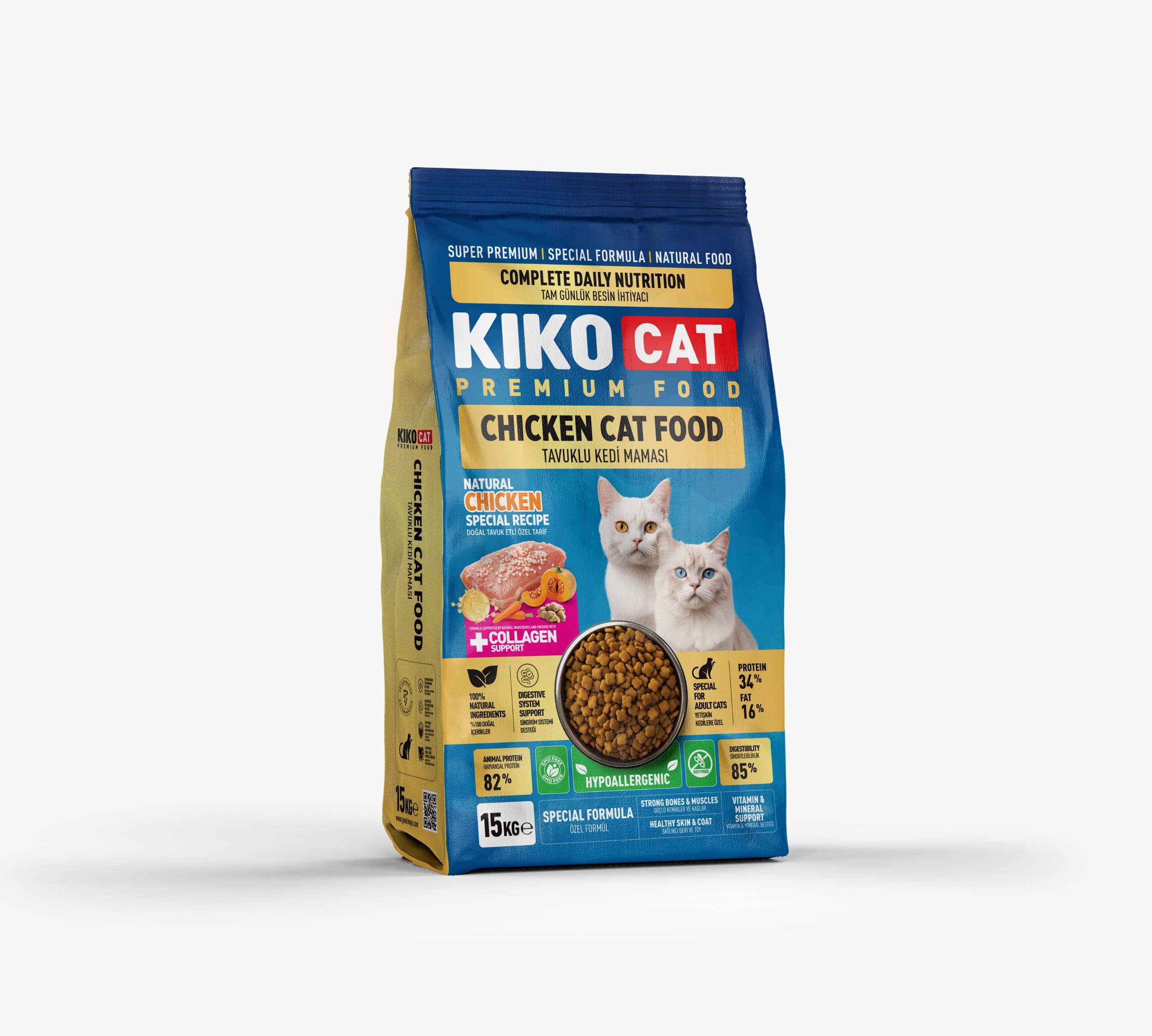 Kiko Cat Tavuklu Kedi Maması 15 Kg