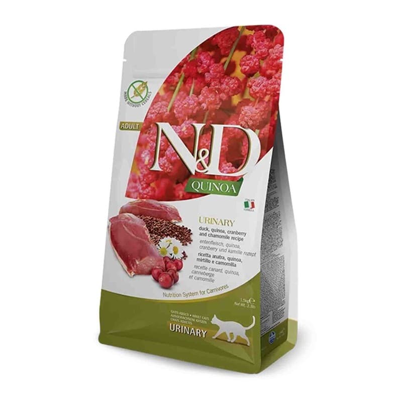 N&D Quinoa Urinary Ördek, Kinoa ve Kızılcık İdrar Yolları Sağlığı Kedi Maması paket görseli